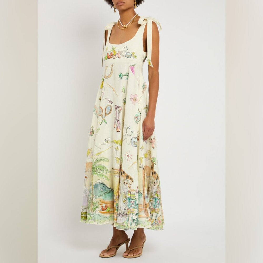 Alemais Anouk printed linen maxi dress